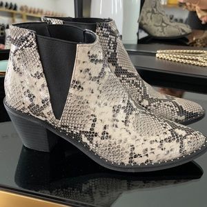 Snakeskin booties